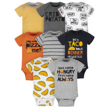 Onesies Brand Baby Boys' 8-pack korte ?rmer Mix & Match Bodysuits Gr? Hungry 12 m?neder