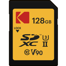 Karta pamieci Kodak 128 GB UHS-II U3 ??V90 Ultra Pro SDXC  predkosc odczytu do 3000 MB/s i predkosc zapisu 270 MB/s