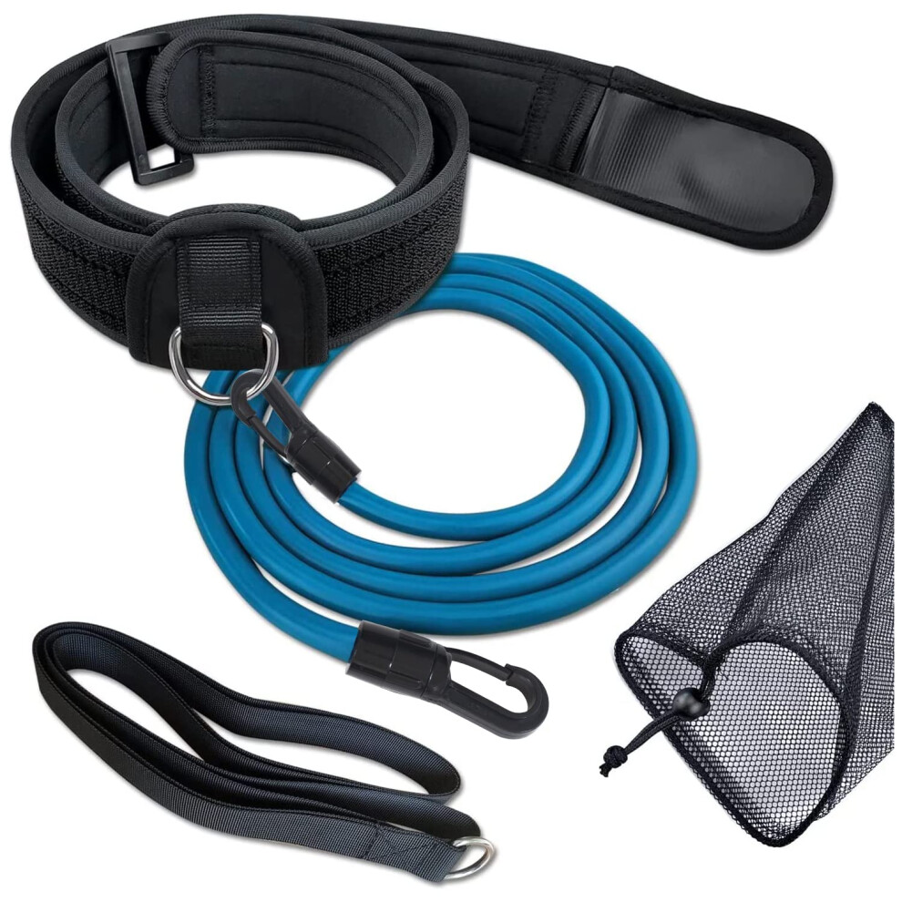 UCEDER Swim Tether Stationary Swimming Swim Resistance Belt  Swim Bungee Training Belt  Pool Swim Trainer Belt Harness Great for Swim Training & Exerc