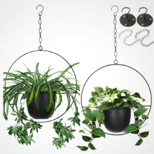 2 packs shineloha jardinieres suspendues pour les plantes interieures avec 6 """" ""Document (detachable) + crochets + jardinieres suspendues de pla