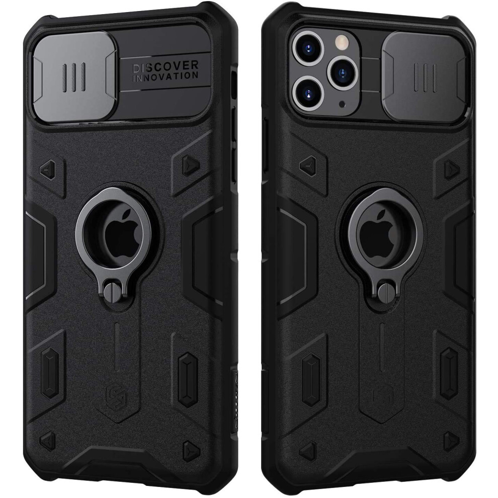 Nillkin Armor Iphone 11 Pro Case Built-In Kickstand And Camera Lens Protector Shockproof Hard Plastic Back & Soft Silicone Bumper Hybrid Cover Phone 6902048193383