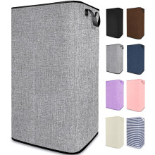 Lavanderia grande cesto de lavanderia alta com al   as robustas Hampers para lavanderia Recurso de roupas sujas retangulares para o quarto de banhe