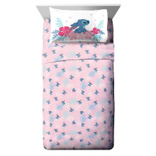 Jay Franco Disney Lilo & Stitch Paradise Dream komplettes Bettlaken-Set 4-teiliges Set, superweiche und gemtliche Kinderbettwsche lichtbestndi