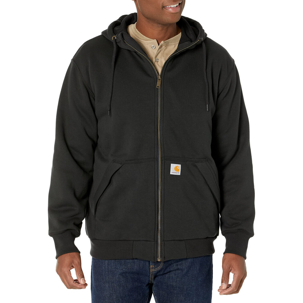 carhartt Mens Rain Defender Loose Fit Midweight Thermal-Lined Full-Zip Sweatshirt  Black  X-Large