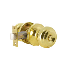 Probrico Home Bed & Bath Privacy Door Knob in Polished Brass  Flat Ball Interior Hardware  Keyless Universal Handing Door Lockset  1 Pack
