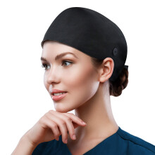 QBA verstellbare Arbeitskappe mit Knopf, Baumwoll-Arbeitsmtze, Schweiband, elastische Bandage, Raffhalter, Hte fr Damen und Herren, Einheitsgre
