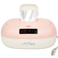 Avec Maman La Caresse Baby Wipe Warmer - Baby Essentials for Girls - Wet Wipe Dispenser - Adjustable Heat Settings Digital Display - Pink - Calentador