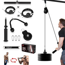 Mikolo Fitness LAT en Lift Pulley System Dual Cable Machine (70'' en 90'') met verbeterde laadpen voor triceps, pulldown, biceps curl, rug, onderarm,