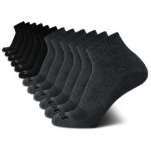 AND1 Quarter Socks voor heren - 12-pack gedempte atletische enkelsokken voor heren - Performance Stretch sportsokken voor heren (6-12,5) Maat 6-12,5