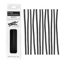 Pacific Arc Artist Vine Charcoal Soft Black 12 Pieces Artist Vine Charcoal Sticks Extra Soft and Smooth Drawing Charcoal