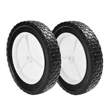OtDSPARES 10-tums gummiersttningsdckplasthjul 10x1,75 """" Semi-pneumatiskt dck 1-3/4-tums diamantband 1/2-tums borrning av axelvit 2 Pack