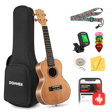 Donner Concert Ukulele Nybörjarkit 23 tum Ukelele Mahogny Wood med gratis online-lektion Gig Bag Strap Nylon String Tuner Picks Ukalalee Yukalee