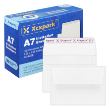 XXCXPARK 100 Antal Udskrivbar A7 -invitation Konvolutter 5.25x7,25 tommer kort Selvforsegling 120 gsm hvidbog Konvolutter til invitationer Papers
