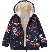 Felpa con cappuccio e cerniera Bumeex per ragazzi, foderata in pile Sherpa, primavera autunno inverno, rosso mimetico, 11-12 anni