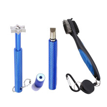 Set di strumenti per la pulizia del golf VIPMOON, spazzola retrattile per mazze da golf e 2 affilatori per scanalature a U e a V, kit di spazzole