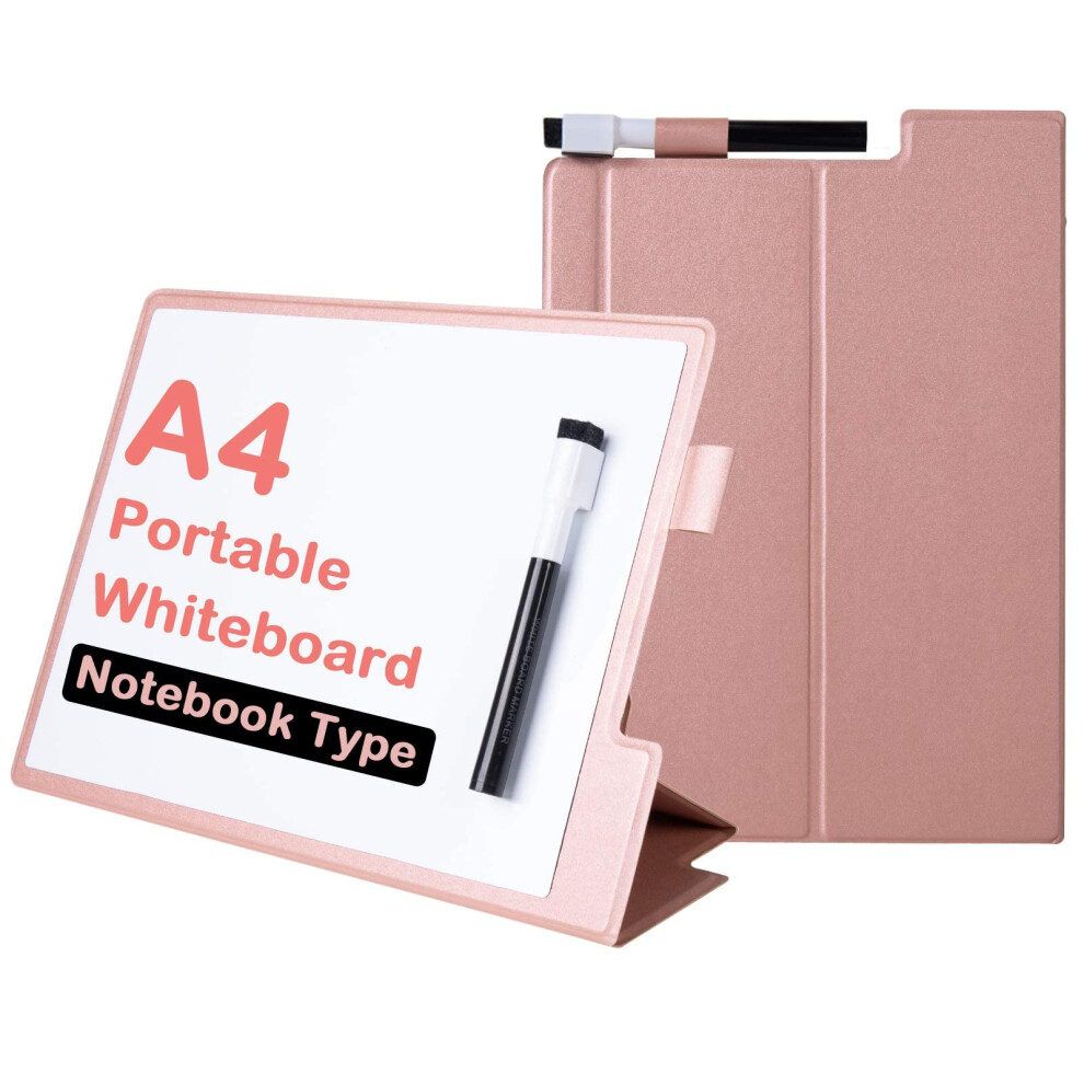 Tableau blanc portable effa   able     sec CRCHOM, petit tableau blanc magn   tique A4, 8 x 12 pouces, avec support,    tui en PU rose pour enfants