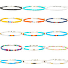 XIJIN 15 stk h?ndlavede beaded ankelk?der til kvinder Boho farverige perler ankelarmb?nd Justerbar fod ankels?t