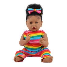 HOOMAI Muñeca Reborn Realista Afroamericana de 22.8 Pulgadas con Cuerpo Blando