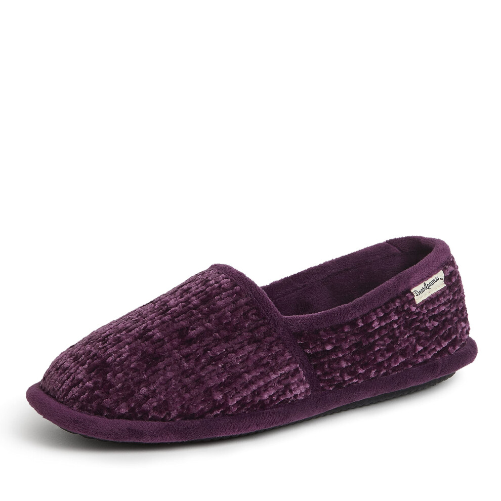 Dearfoams womens Chenille Closed Back Slipper Aubergine Large US