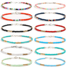 XIJIN 12 stk h?ndlavede beaded ankelk?der til kvinder Boho farverige perler ankel armb?nd Justerbar fod ankels?t s?t