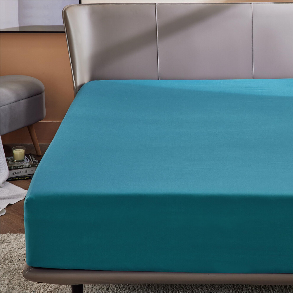 Drap-housse Bedsure King uniquement - Draps de lit     poche extra profonde 16 pouces Drap de dessous ultra doux pour lit king size Bleu sarcelle 7