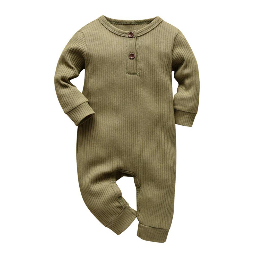 Tutina Intera In Tinta Unita Eghunooy Per Neonato E Bambina, 9-12 Mesi, Verde Militare