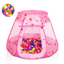 Wilhunter Baby Ballenbak voor Peuters met 50 Ballen, Pop-up Speeltent voor Meisjes, Prinsessen Speelgoed voor Kinderen, Speelhuis voor Binnen en Buite