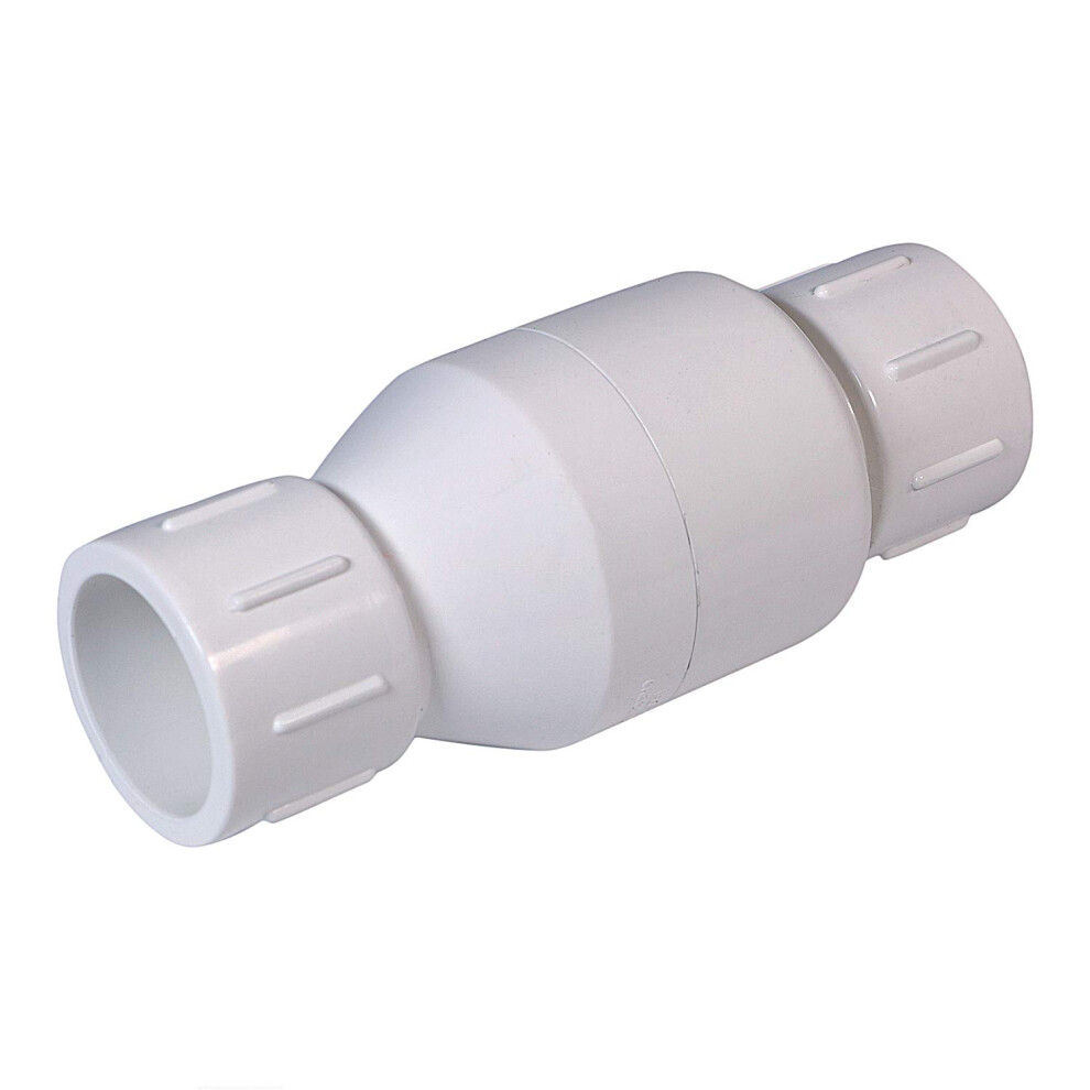 Midline Valve Pvc Inline Check Valve For Backflow Prevention 1-1/2'' Solvent Connections White Plastic 4I2t112 804595436981