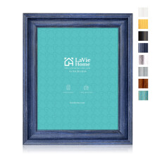 LaVie Home 8x10 Picture Frames 1 Pack Blue Rustic Photo Frame Set with Tempered Glass for Wall Mount & Table Top Display