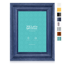 LaVie Home 5x7 Picture Frames 1 Pack Blue Rustic Photo Frame Set with High Definition Glass for Wall Mount & Table Top Display