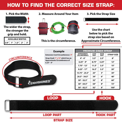 Premium Cinch Straps με Μεταλλικό Στεφάνι από Ανοξείδωτο Χάλυβα, Επαναχρησιμοποιήσιμα 6 Pack 1