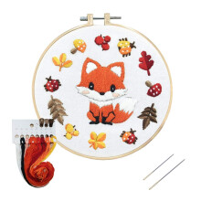 Louise Maelys Starter-Sticksets, DIY, vollst?ndiges Sortiment, einfache Nadelspitzen-Kreuzstich-Sets f?r Erwachsene und Anf?nger mit gestempeltem Tier
