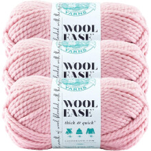 Lion Brand Yarn Wool-Ease Dik & Snel Garen Zacht en Volumineus Garen voor Breien, Haken en Handwerken 3-Pack Blossom