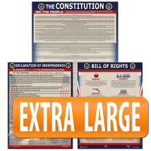 Amerikanische Grndungsdokumente EXTRA GRO, laminiert, 3er-Pack: US-Verfassung mit allen nderungen, Unabhngigkeitserklrung und Bill of Rights (24