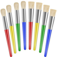 PAINT B?rster til b?rn 10 pcs Store vaskbare lubne sm?b?rn Pensler Let at reng?re og greb rundt og fladt b?rnehave penselb?rster uden kaste b?rst