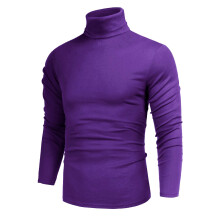 Herre Fashion Slim Fit Half-Neck Lightweight Soft Pullover Sweater Basic Tops Purple S