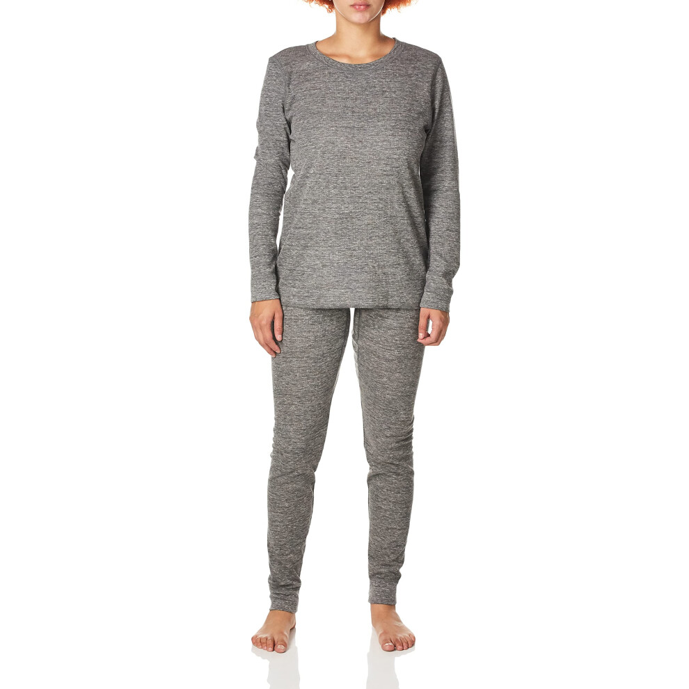 Fruit of the Loom Women's Micro Waffle Premium Thermal Set  Smoke Heather  X-Large