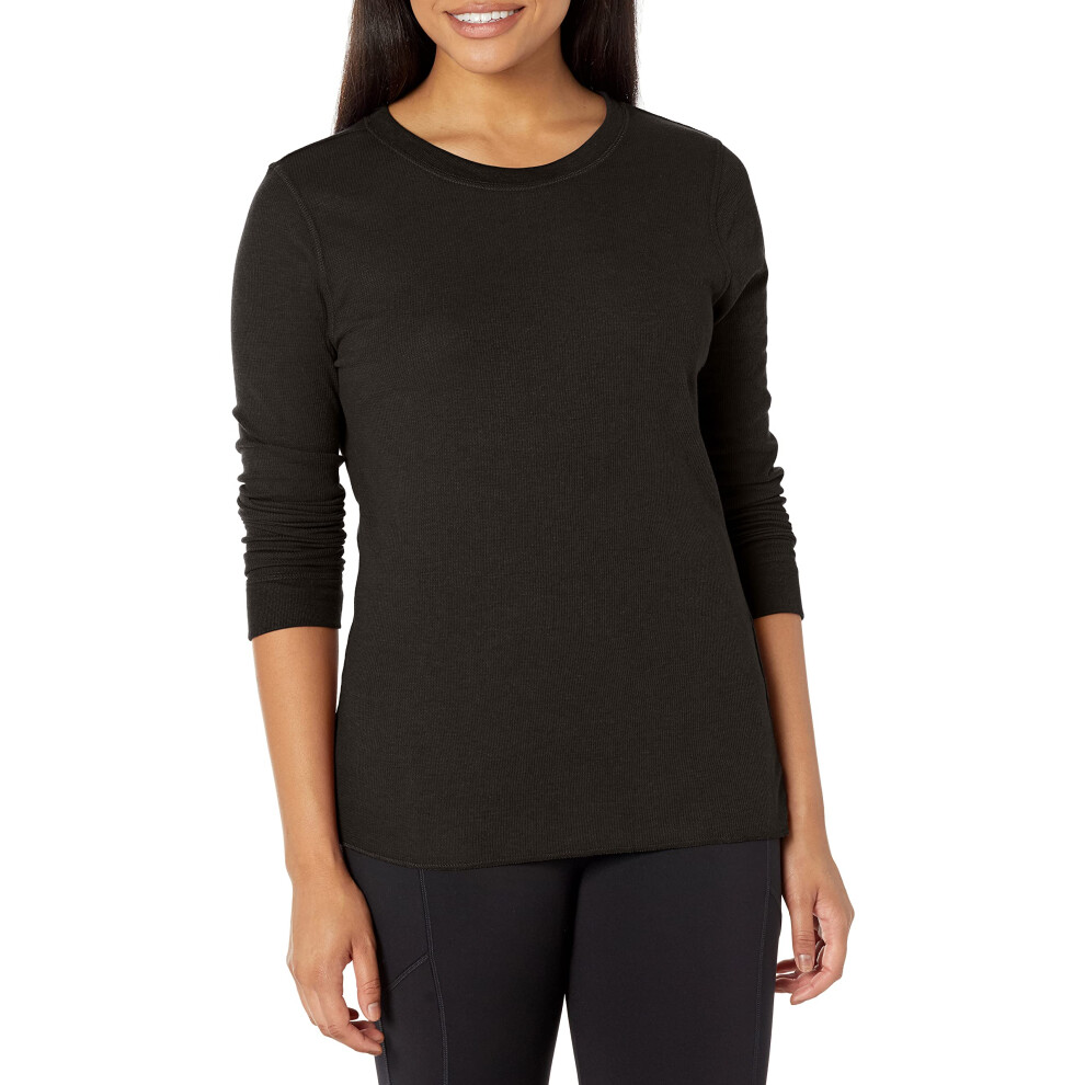 Fruit of the Loom Women's Micro Waffle Premium Thermal Underwear Tee Shirt  Black  Small