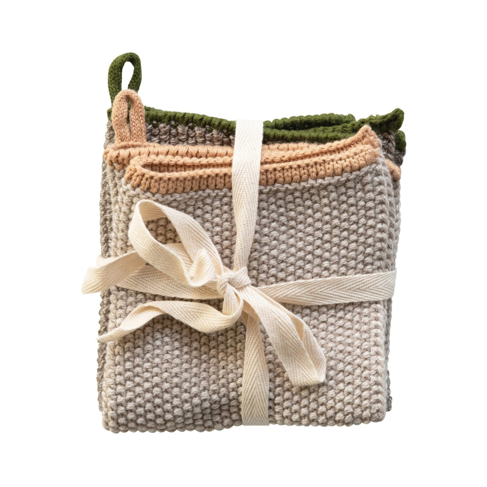 Torchon carr    en coton tricot    Creative Co-Op (lot de 2) multicolore
