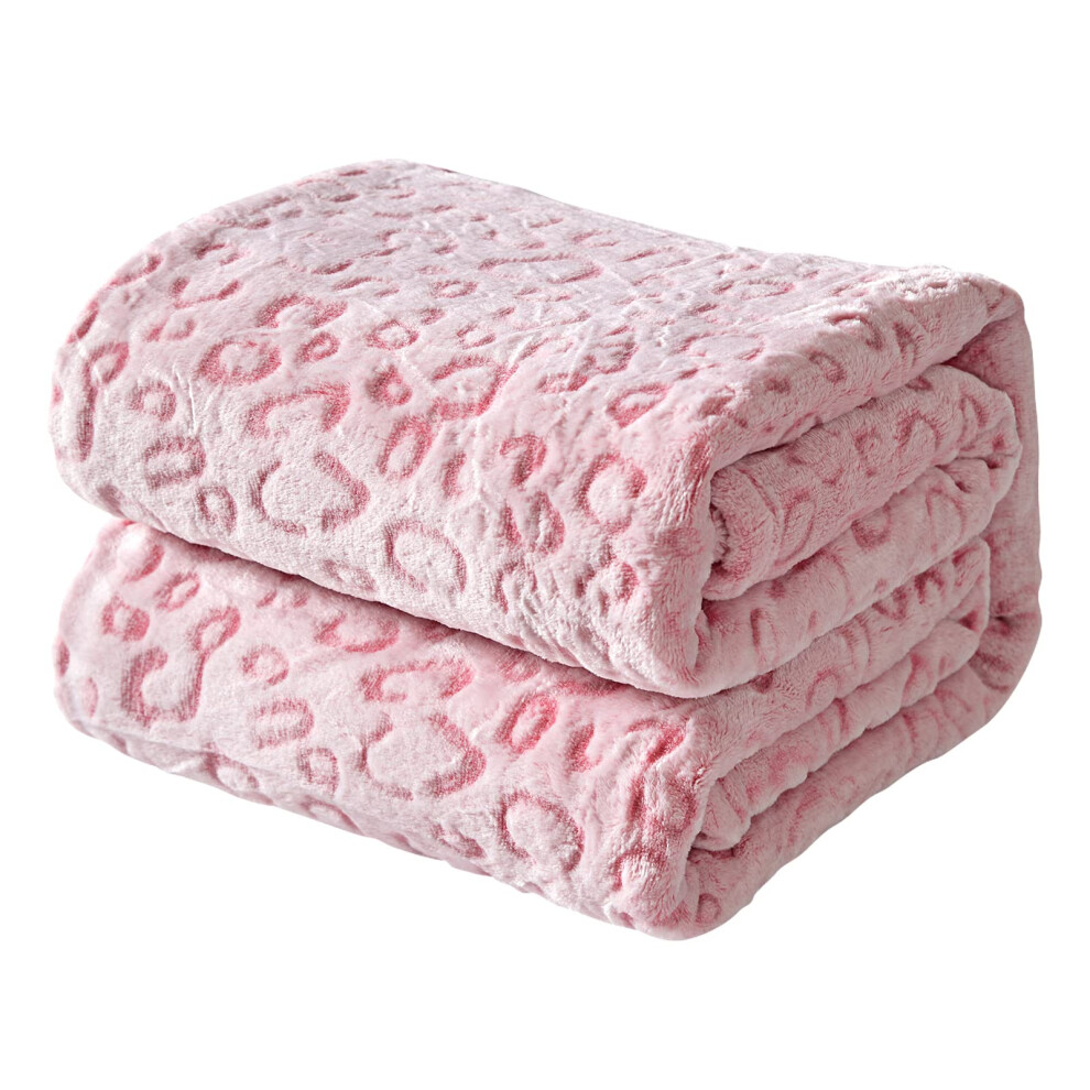 Fy Fiber House Coperte In Pile Di Flanella, Morbide Coperte Morbide E Morbide, Coperta Per Divano In Microfibra Leggera E Accogliente/Coperta Per Divano Per Adulti, 230X270Cm, Leopardo Rosa-image