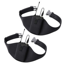 Iraspin 2 Pack Mic Belt - Mikrofonbælte med innovativt gummibåndlås - Forbedret justerbarhed Komfortabilitet Holdbarhed for fitnessinstruktører F