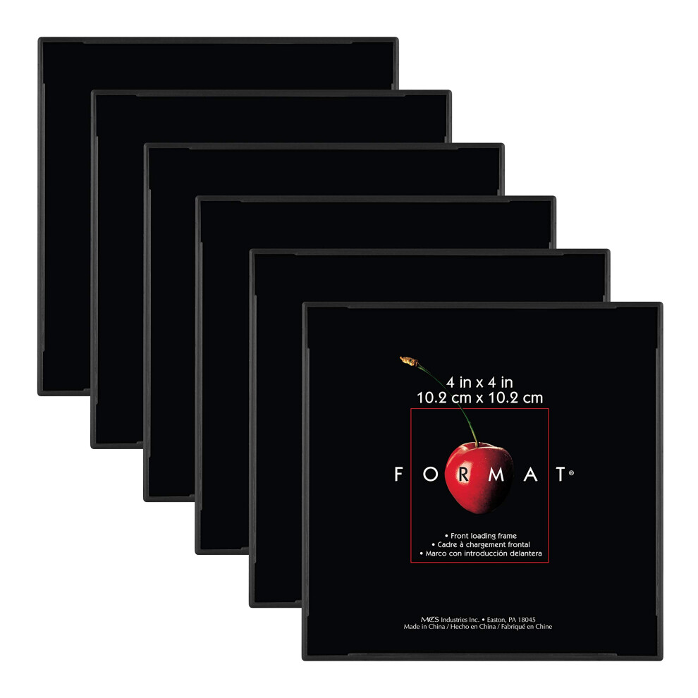Cadres photo format MCS, cadres muraux de galerie, noirs, 4 x 4, paquet de 6