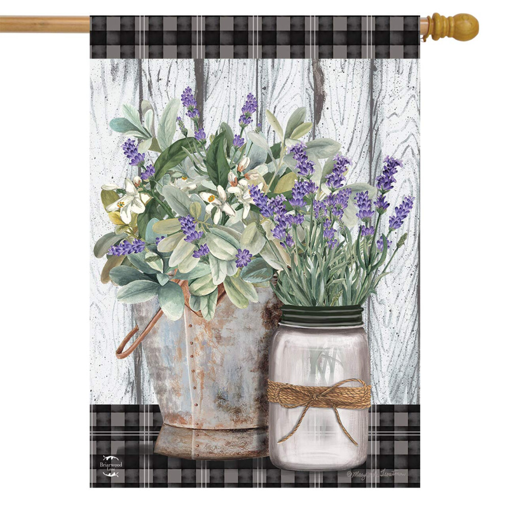 Zdjęcia - Pozostałe do wnętrz i dekoracji Kwiaty wiejskie Flag Spring House Rustic Floral 28 """" x 40 """" Briarwood Lane 63700
