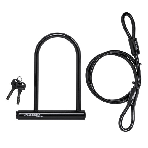 Master Lock 7.25 U Lock with Looped End Cable Black 1