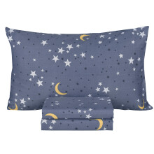 Detsk    posteln    s   prava Scientific Sleep Moon & Stars, 100% bavlna, 3 ks, pre deti a batolat   , prestieradlo a obliecka na vank