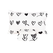 Scientific Sleep Love Bright 100 % Baumwolle fr Teenager, Jungen und Mdchen, 4-teiliges Bettlaken-Set, Bettlaken, Spannbetttuch und Kissenbezug, Ki