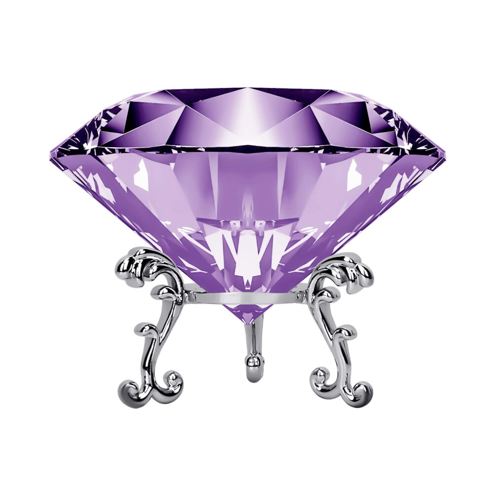 Duzy Krysztalowy Diamond Wadze Z Klejnotami Stojakami Dekoracje Slubne Centerpieces Decor Home Decor 3,15 Cala (Fioletowy)-image