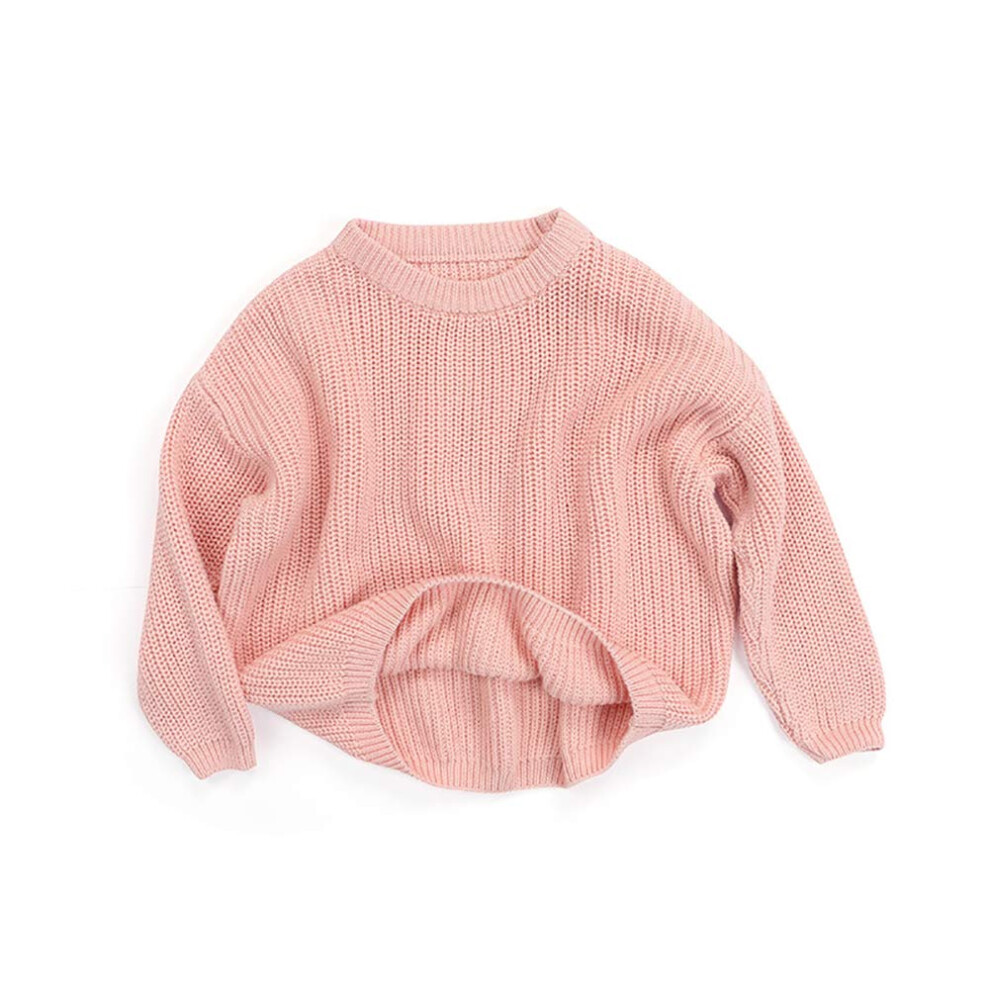 Afunbaby Baby Girl Boy Knit Sweater Blouse Pullover Sweatshirt Warm Crewneck Long Sleeve Tops for Infant Toddler 2-3T A-Pink-image-OPC-PFKXGWS-NEW