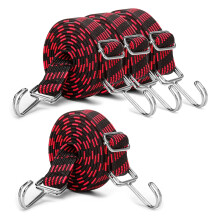 Sangle a elasticite lourde moladri avec crochets de 80 pouces de long cordons reglables 4 Corde elastique en caoutchouc en nylon plat avec une bo