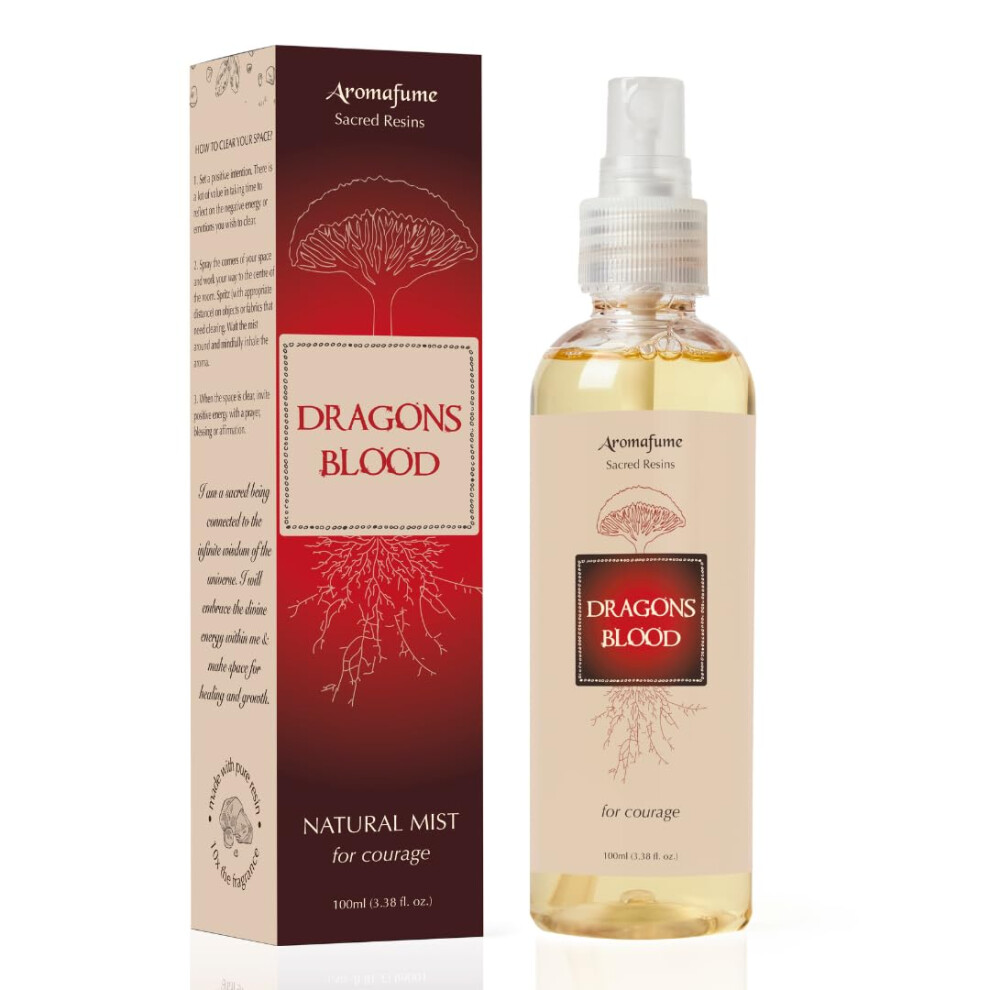 Dragons Blood Natural Resin Mist Spray by Aromafume | 100 ml / 3.3oz | Ideal for spirituality & rituals | Made with Dragons Blood Resin from Socotra |-image-OPC-PGDSYGC-NEW